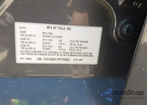 2023 Tesla Model Y Performance Dual Motor All-Wheel Drive from USA, damaged, VIN 7SAYGDEF7PF700602